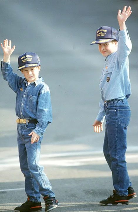 Prince Harry and Prince William in Canada in 1991
