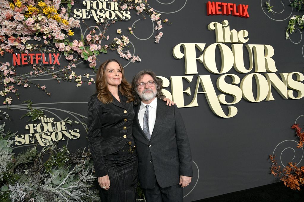 Tina Fey and Jeff Richmond attend Netflix's "The Four Seasons" Los Angeles Premiere on April 24, 2025 in Los Angeles, California