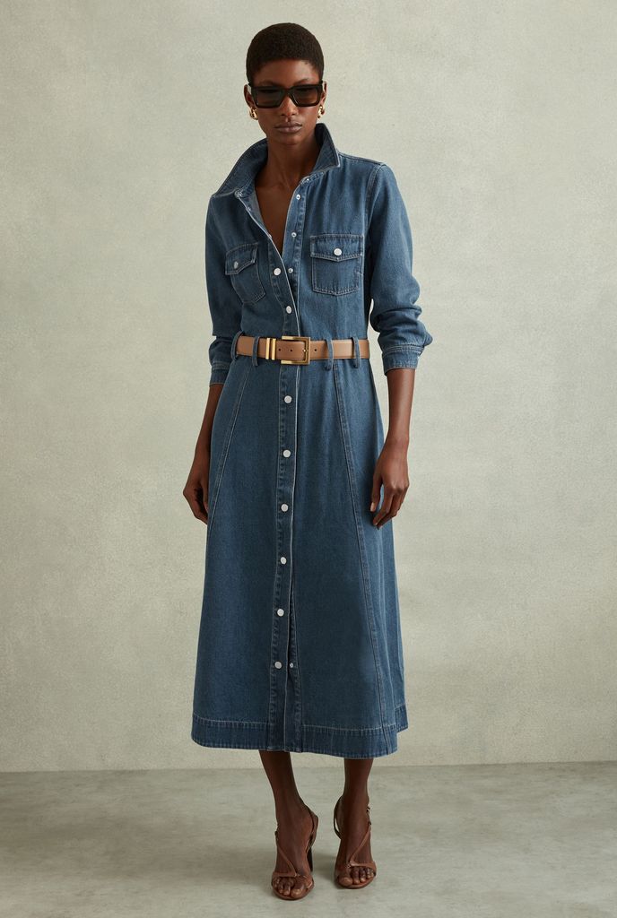 Loved Kate Middleton s denim midi dress M S just dropped an amazing 39 lookalike HELLO