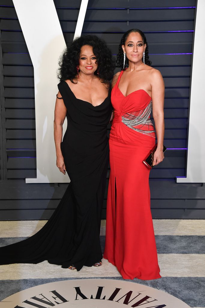 Diana Ross and Tracee Ellis Ross attend the 2019 Vanity Fair Oscar Party hosted by Radhika Jones at Wallis Annenberg Center for the Performing Arts on February 24, 2019 in Beverly Hills, California.