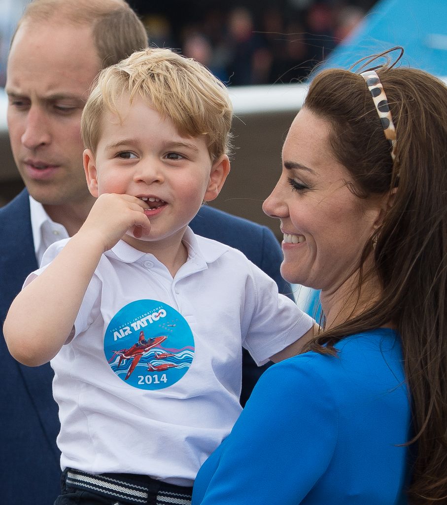 Kate Middleton smiles at Prince George at RAF Fairford