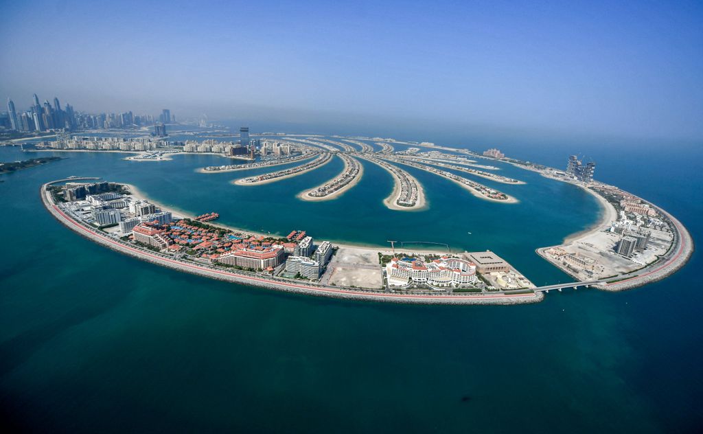 The Palm Jumeirah archipelago off the Gulf emirate of Dubai