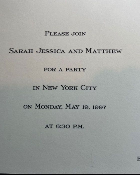 sarah jessica wedding invite