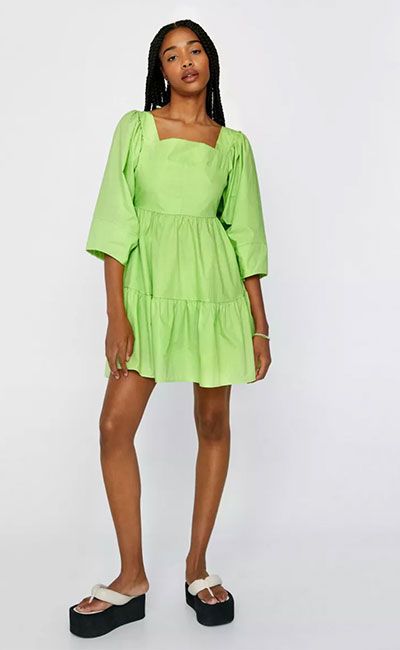 green smock dress