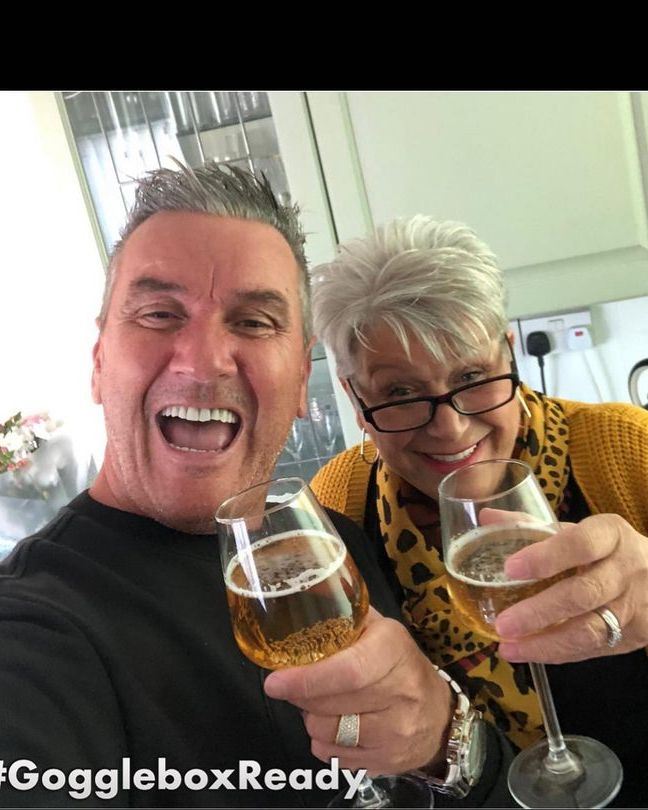 Jenny and Lee from Gogglebox raising a cheers