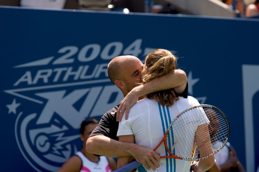 Andre and Steffi at the US Open in 2004 