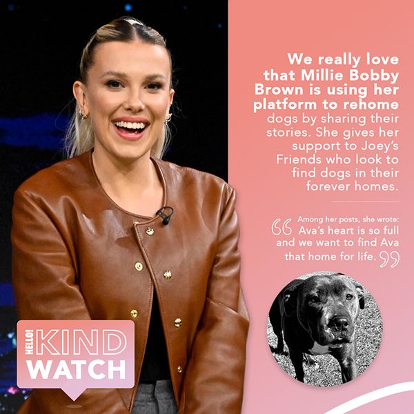 Millie Bobby Brown looks cool in a tan leather jacket