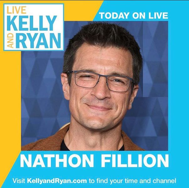 nathan fillion live with kelly and ryan promo misspelled name