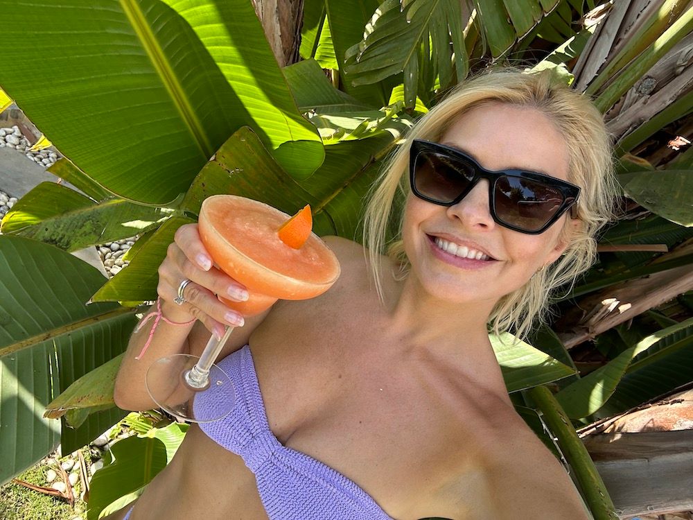 Holly Willoughby drinking  a frozen Aperol spritz 