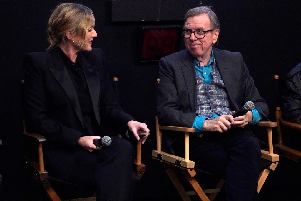Kate Winslet and Timothy Spall speak during the "Goodbye June" BAFTA screening
