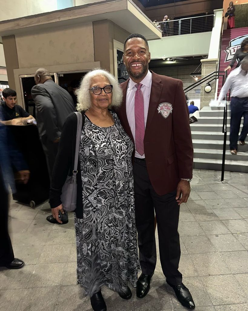 Michael Strahan and his mother Louise attend the Texas Southern University Sports Hall of Fame induction ceremony in downtown Houston, shared on Instagram