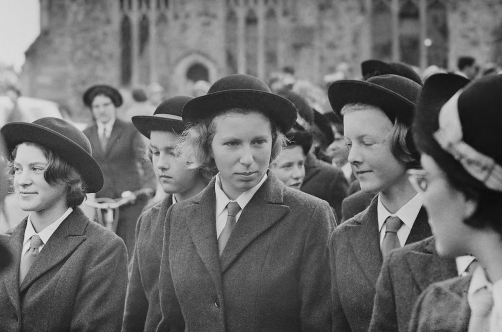 A teenage Prince Anne with other students