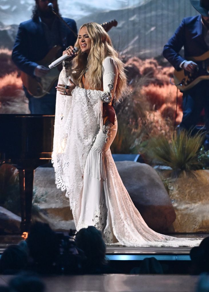 Carrie Underwood performs onstage at The 58th Annual CMA Awards held at Bridgestone Arena