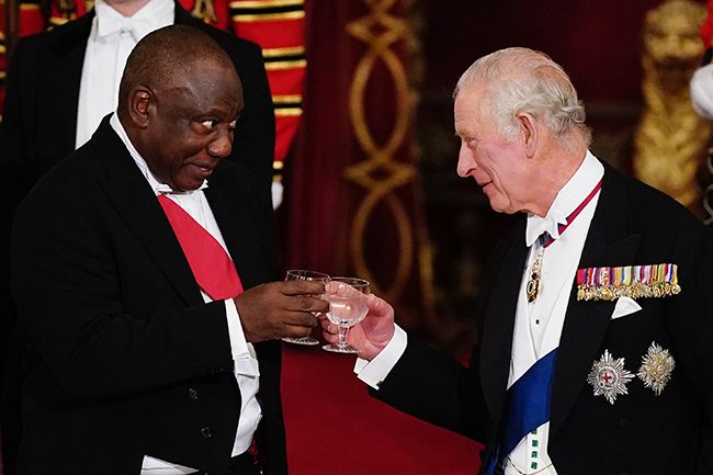 King Charles toasts South Africas president