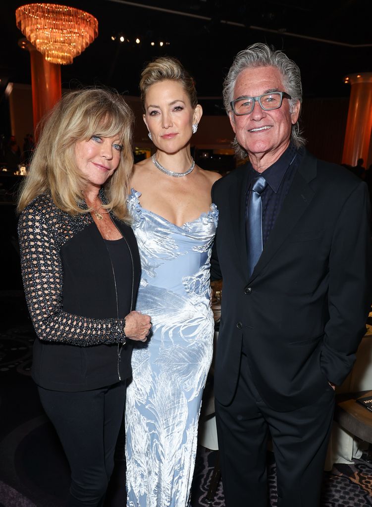 Goldie Hawn, Kate Hudson, Kurt Russell at the Will Rogers Pioneer Dinner held at The Beverly Hilton