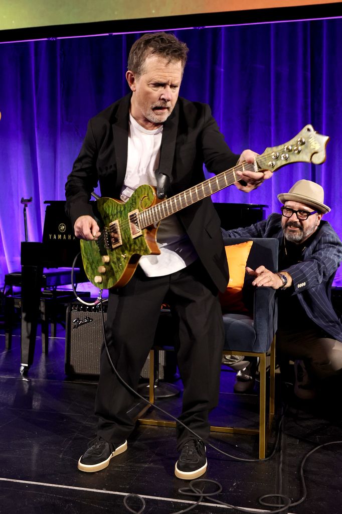 Michael J. Fox performd duringthe 2025 A Funny Thing Happened On The Way To Cure Parkinson's on November 15, 2025 in New York City.