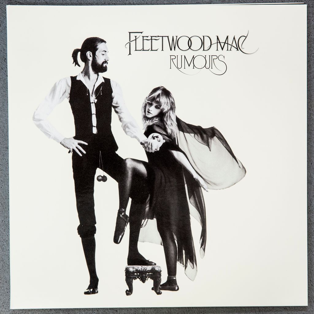 CITY OF INDUSTRY, CA -- MAY 20, 2013--A sample of a Stoughton Printing Co., vinyl album jacket, this is an "old style" gatefold, with an embossed front cover (raised lettering), and spot uv coating (high gloss coating), for the re-issue of Fleetwood Mac's, "Rumours," photographed at their company headquarters in City of Industry, May 20, 2014. Stoughton is a family-run business celebrating 50 years, as is known as one of the largest printers of jackets for vinyl LP record.  (Photo by Jay L. Clendenin/Los Angeles Times via Getty Images)