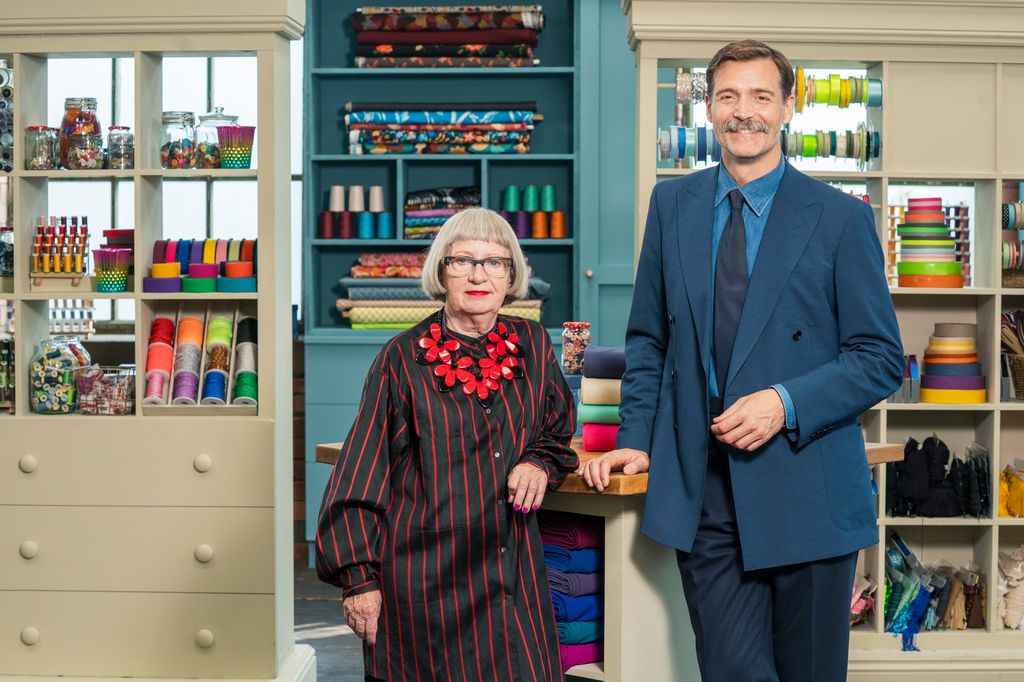 Esme Young and Patrick Grant on The Great British Sewing Bee 