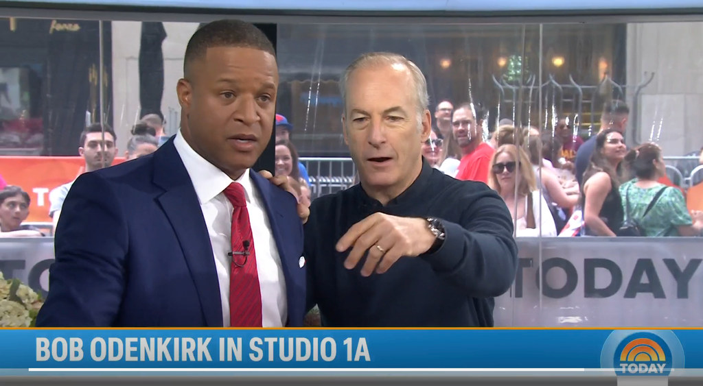 Craig Melvin in the Today studios with Bob Odenkirk