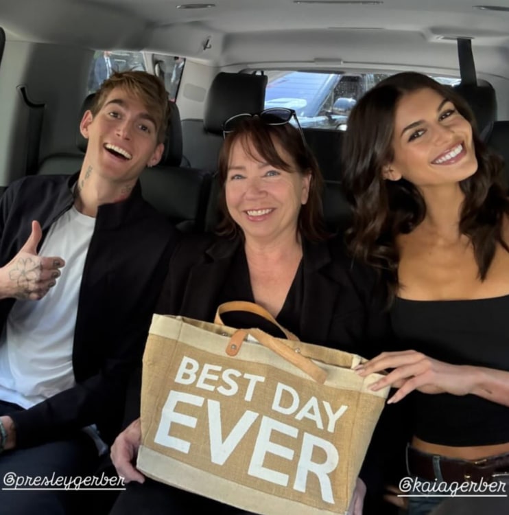 The gerber family smiling in the car before an appearance on the Today Show