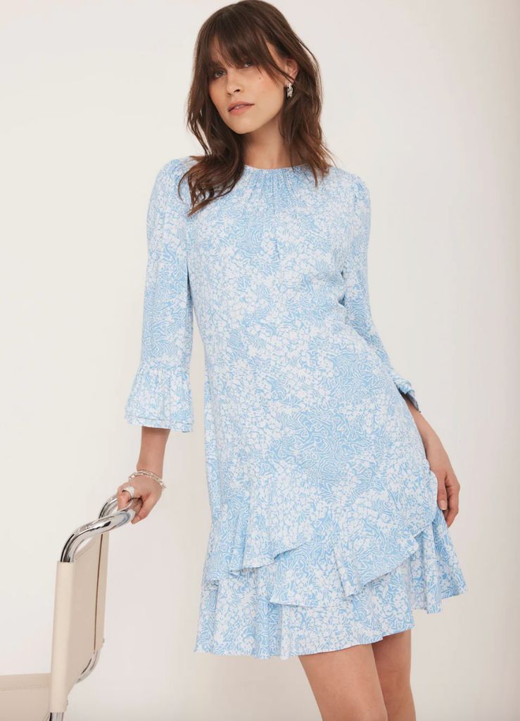 Mint Velvet Blue Floral Print Mini Dress