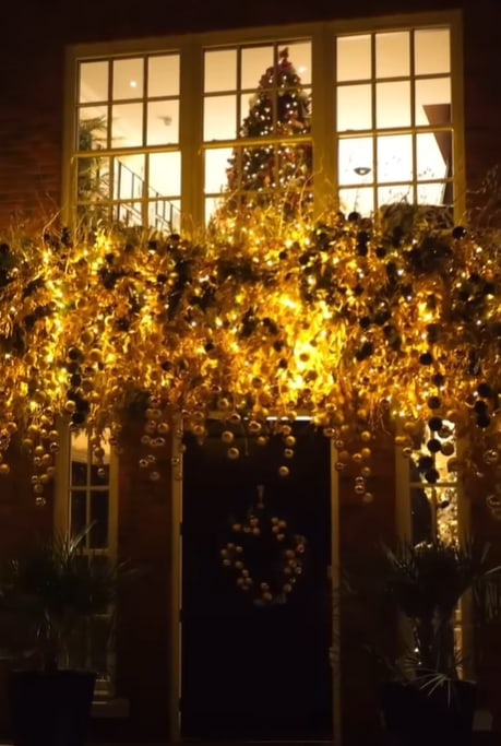 Amanda Holden's front door at Christmas