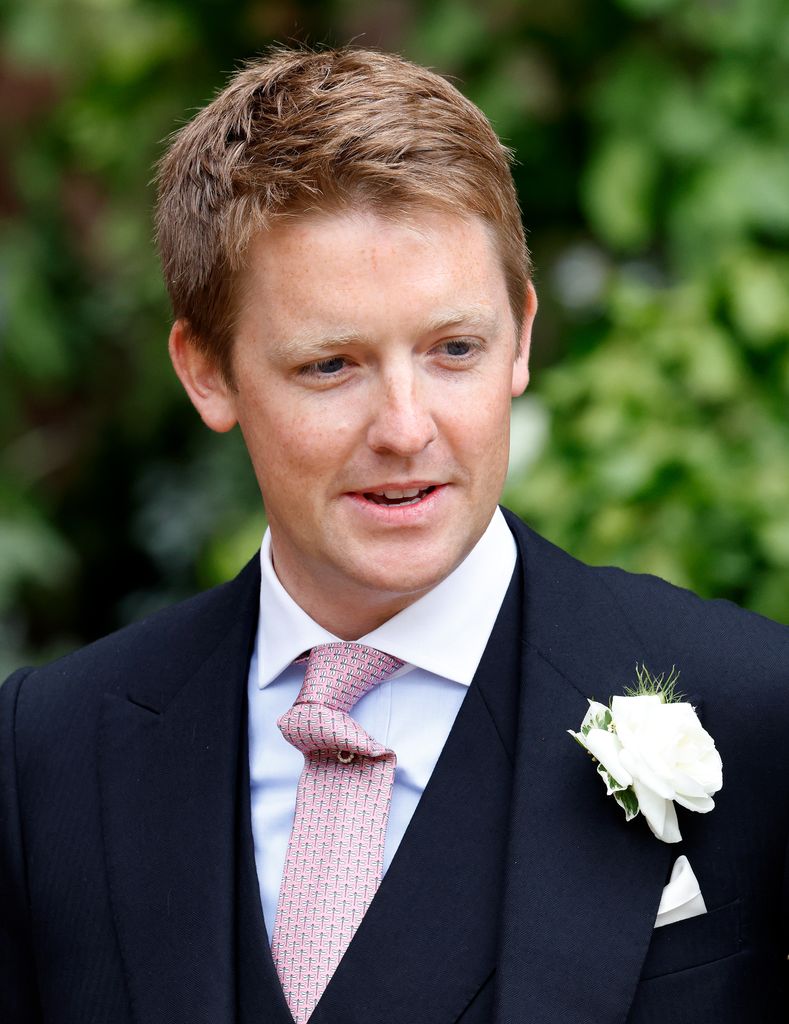 Hugh Grosvenor, Duke of Westminster, leaves the Chester cathedral after his and Olivia Grosvenor, Duchess of Westminster's wedding ceremony on June 7, 2024