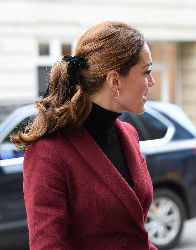 Princess Kate wearing a trendy bow in her hair