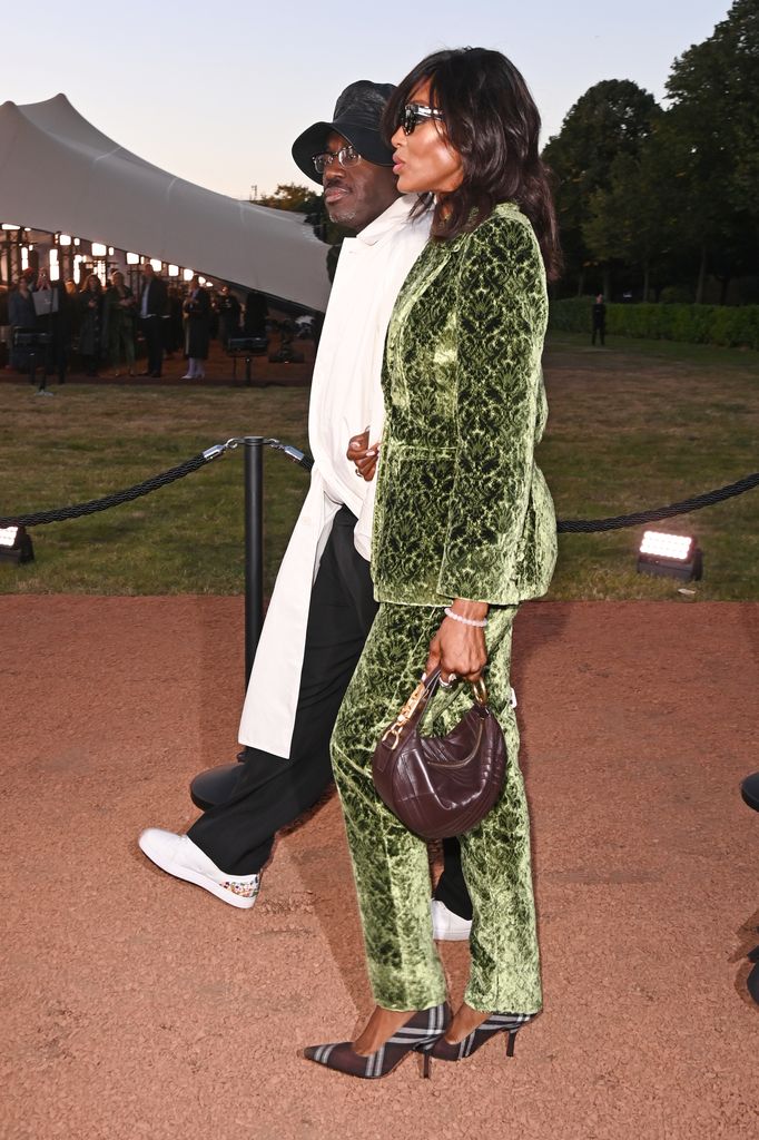 Naomi Campbell arrive at the Burberry Summer 2026 show during London Fashion Week on September 22, 2025 in London, England