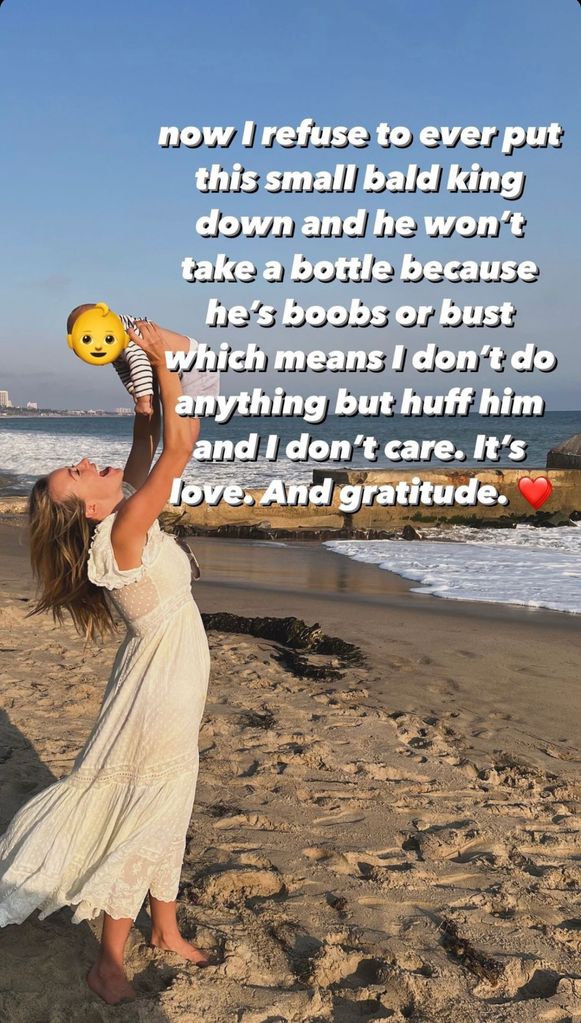 Meredith Hagner writes on her Instagram Stories about her experience with miscarriage