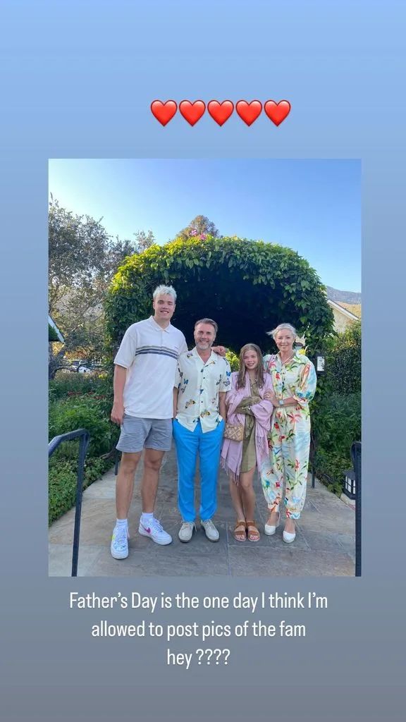 Gary Barlow with his family including son Daniel and daughters Emily and Daisy