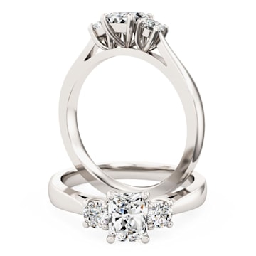 Three Stone Platinum Engagment Ring from Purely Diamonds