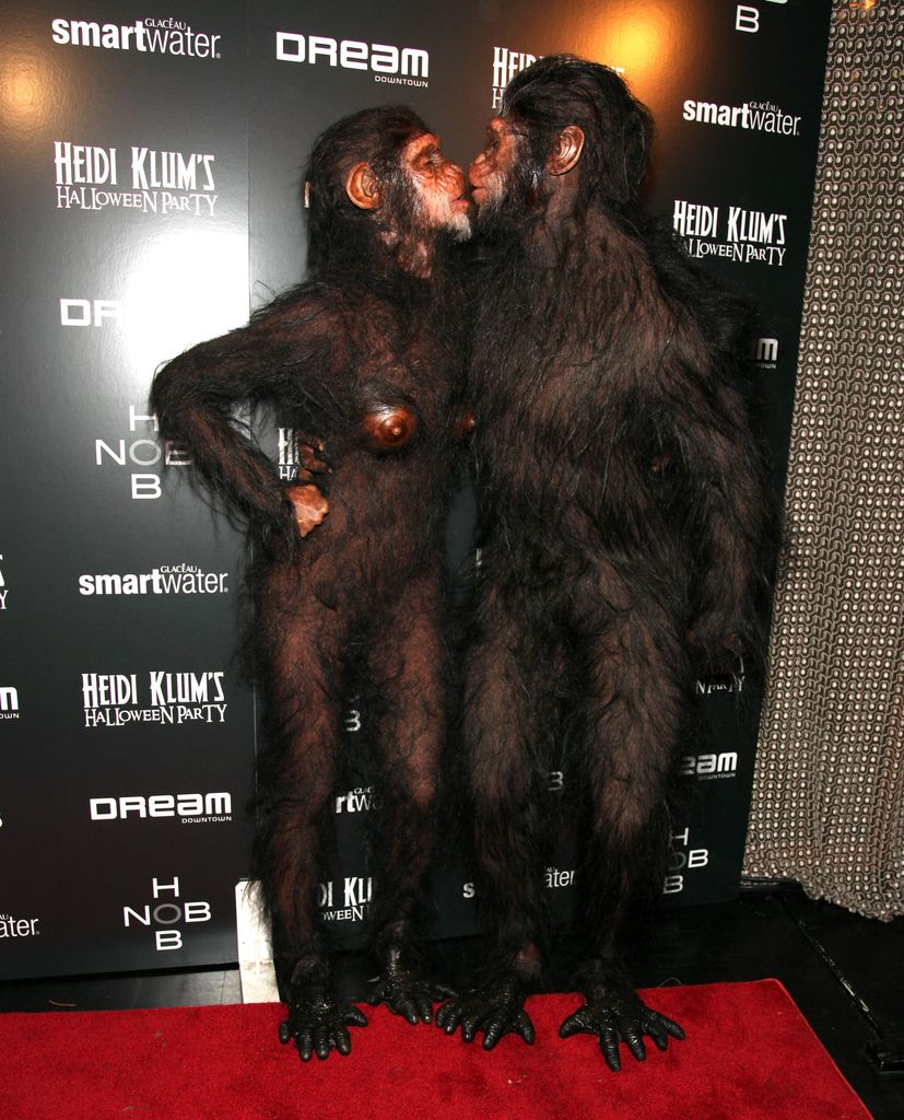 Heidi Klum and Seal attend Heidi Klum's 12th annual Halloween party at the PH-D Rooftop Lounge at Dream Downtown on October 31, 2011 in New York City in monkey costumes