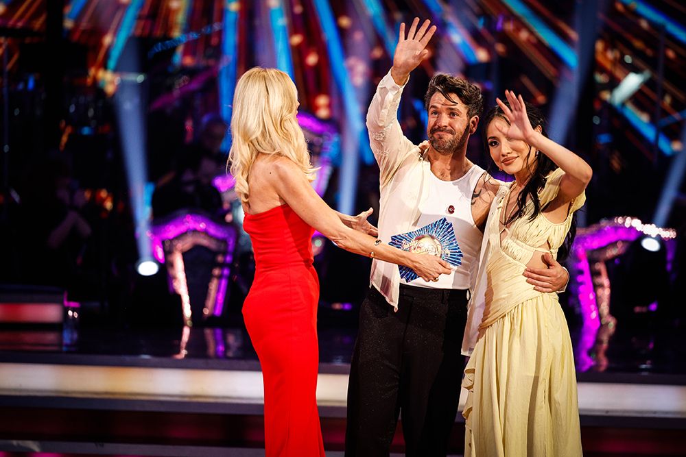 Tess Daly with Shayne Ward and Nancy Xu