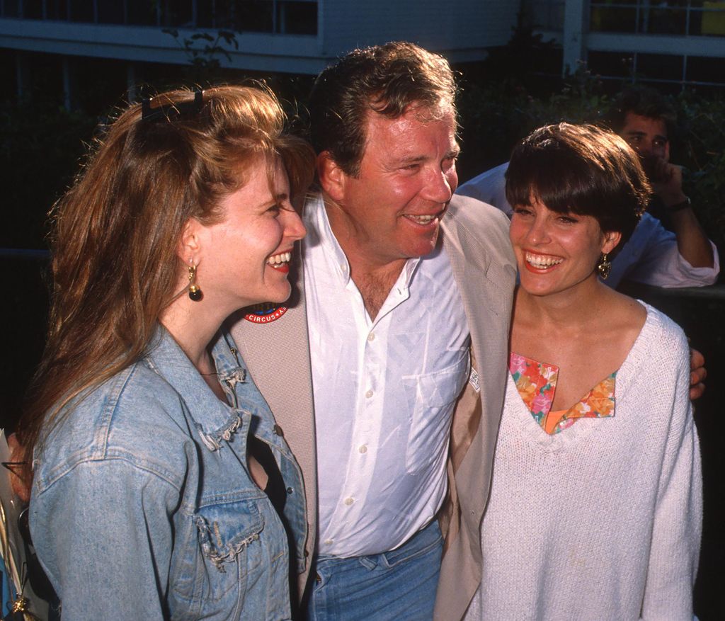 Canadian actor & author William Shatner with daughters, Leslie and Melanie, attend the Ringling Brothers Circus at the Los Angeles Sports Arena, Los Angeles, California, July 31, 1990