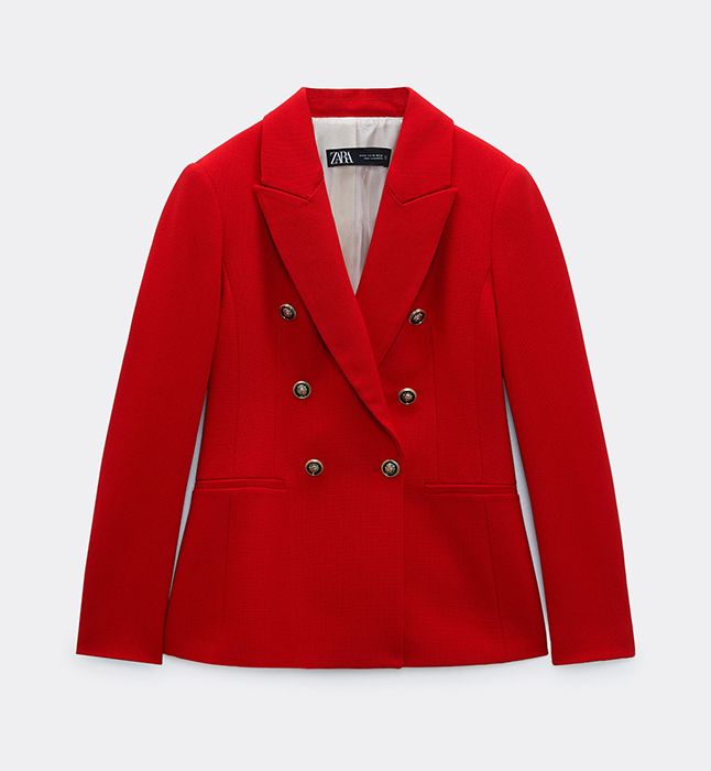 zara red blazer