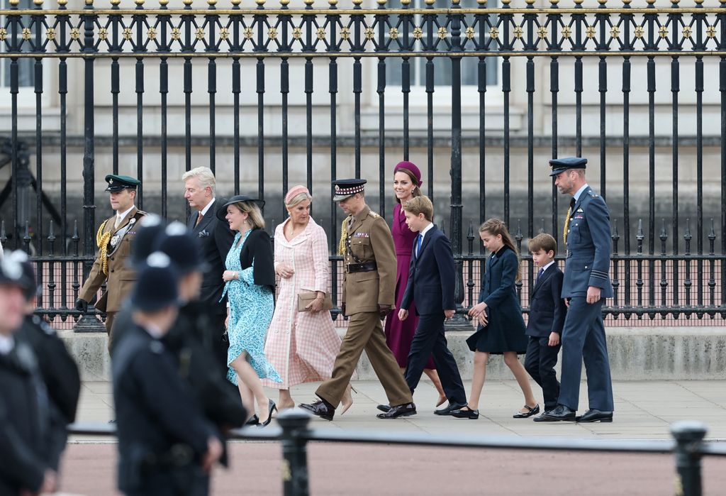 Duchess Sophie looked pretty in pink as she joined Prince Edward, Princess Kate, Prince William and more royals