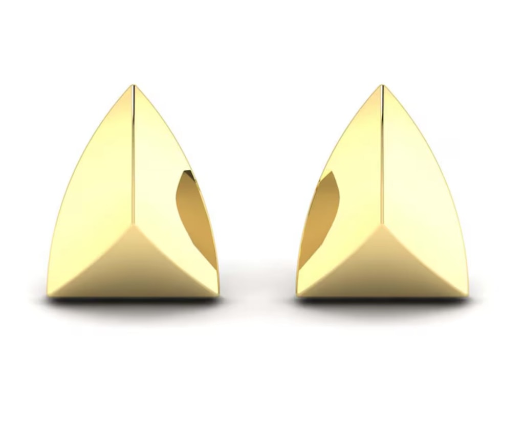 Kleora Pyramid Modern Electrum Pyramid Stud Earrings