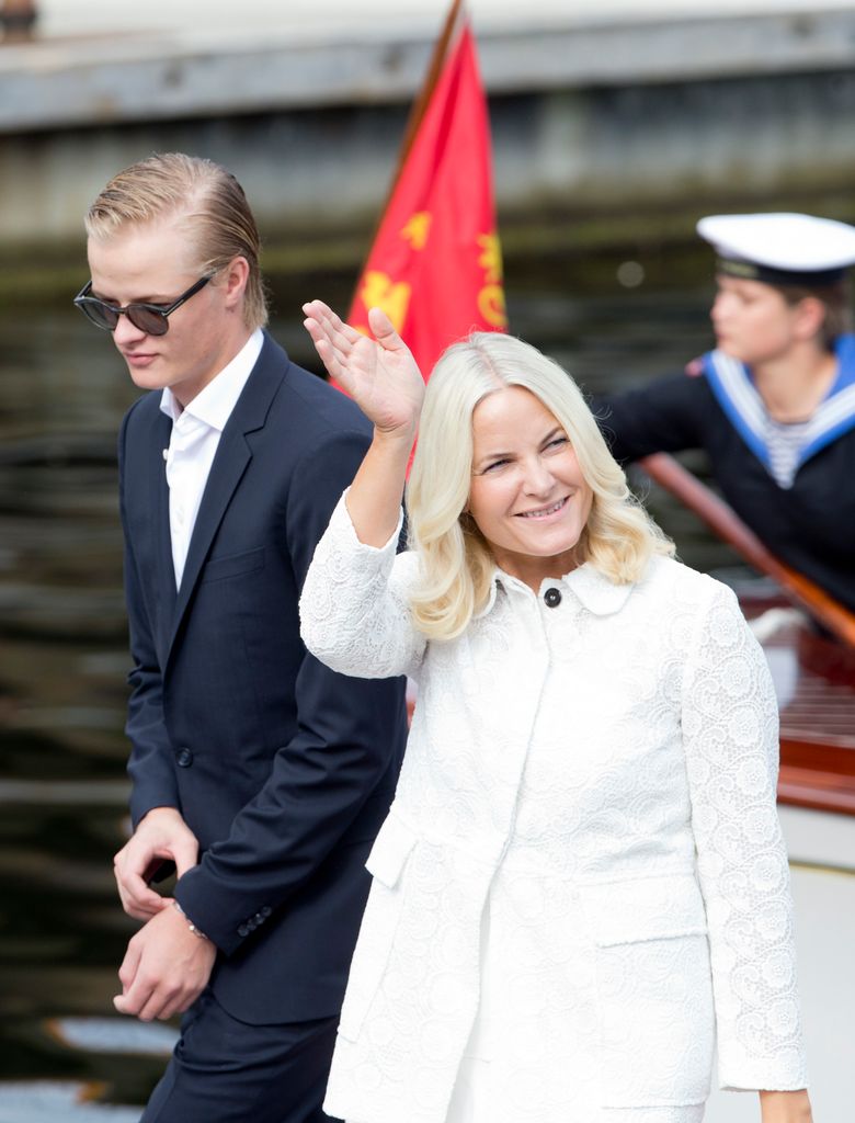 Crown Princess Mette-Marit of Norway, and her son, Marius Borg Hoiby in 2016