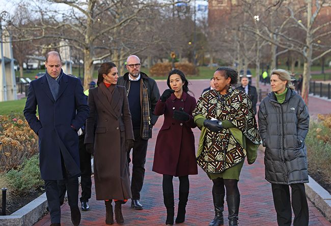 The Prince and Princess of Wales with Boston Mayor Michelle Wu, Reverend Mariama White Hammond and Lisa Wieland in Boston