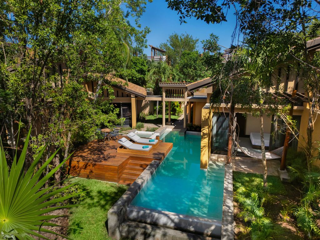Inside one of the villas at Banyan Tree Mayakoba