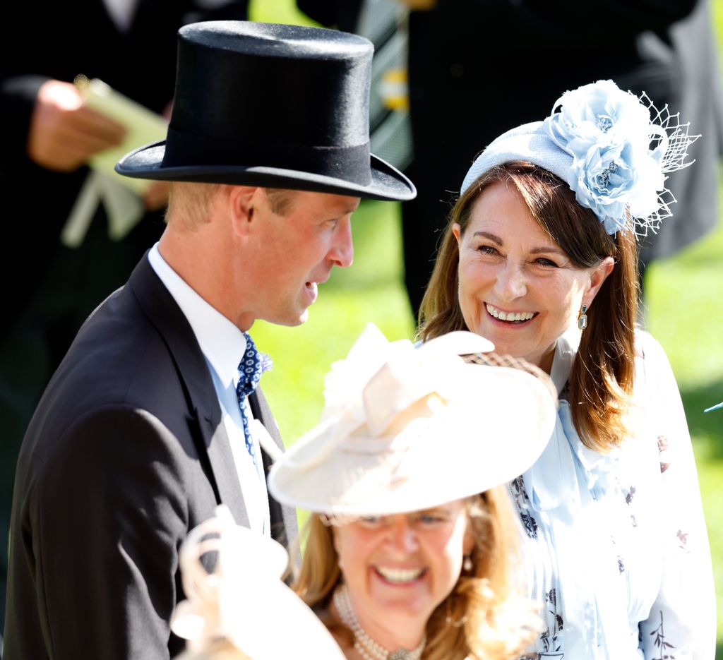 Carole Middleton smiling at Prince William