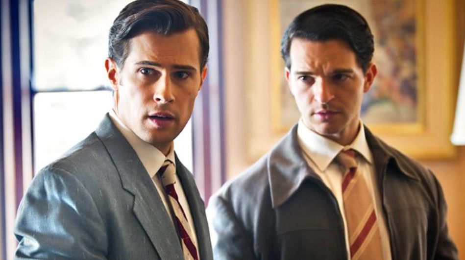 Two men in grey suits in an episode of A Place to Call Home