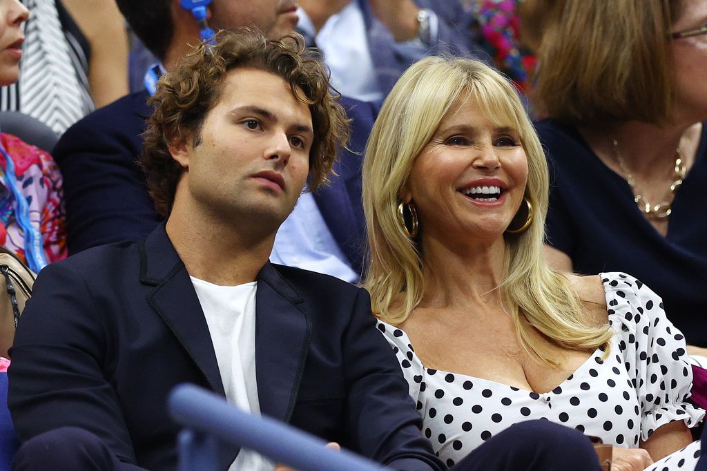 Model Christie Brinkley and son Jack Paris Brinkley on Day Fourteen of the 2022 US Open 