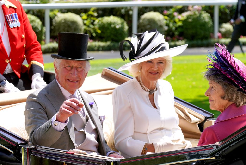 Charles and Camilla in carriage on day four of Royal Ascot