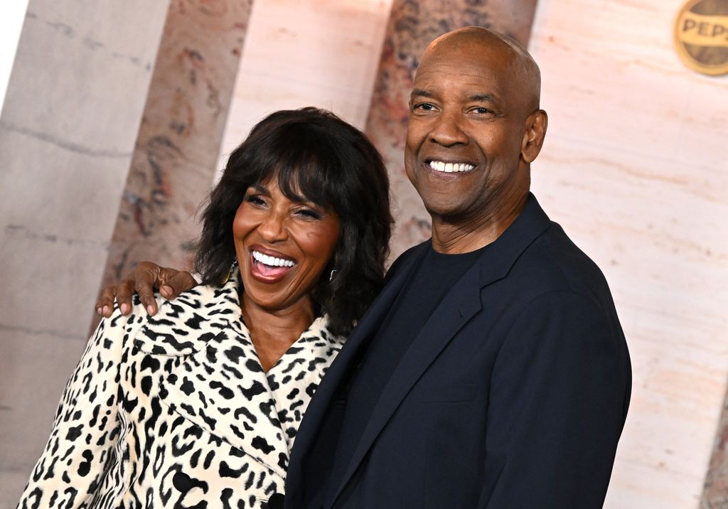 Denzel Washington and wife Pauletta Washington attend the Los Angeles premiere of "Gladiator II" at the TCL Chinese Theatre in Hollywood, California, November  18, 2024