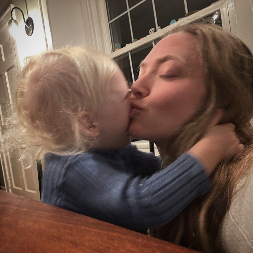 Amanda Seyfried with her son Thomas in a photo shared on Instagram