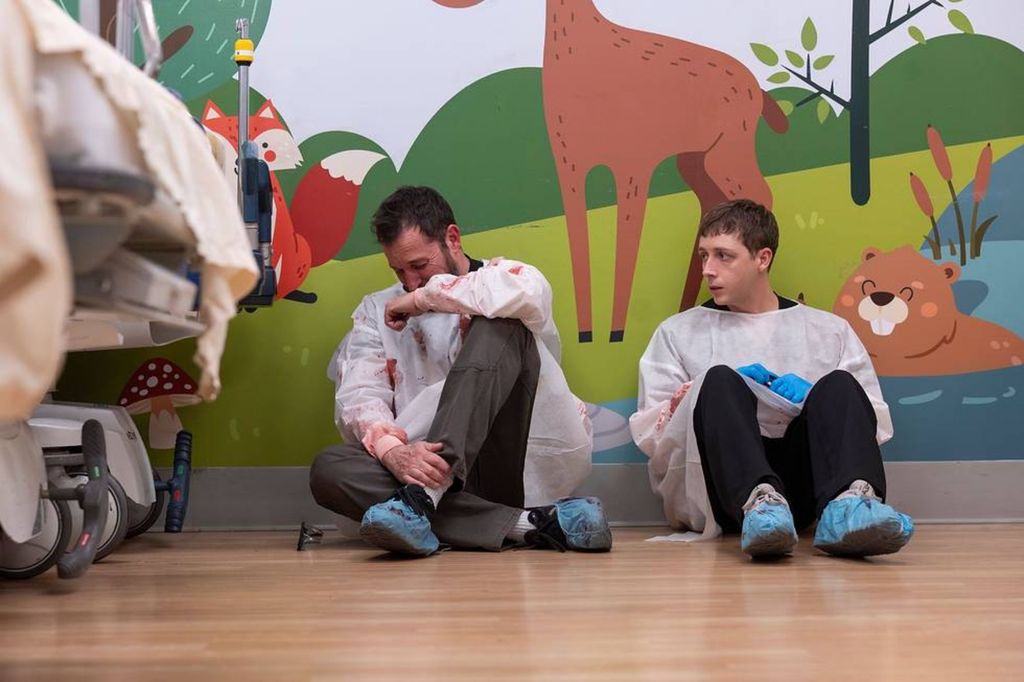 Noah Wyle and Gerran Howell in The Pitt