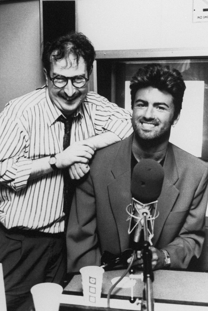 Steve Wright was a huge figure in radio. Pictured with George Michael in 1990