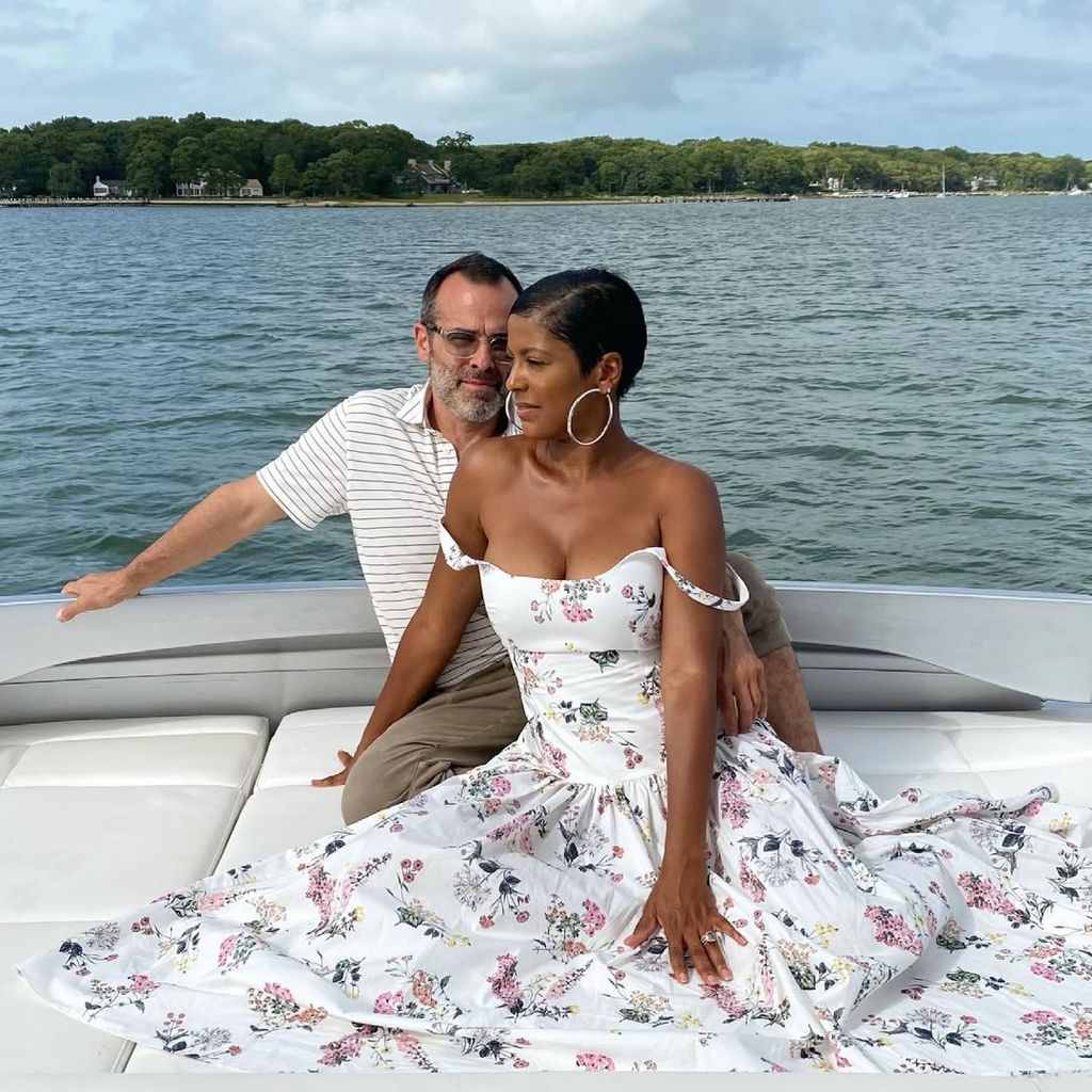 Tamron Hall and her husband Steven Greener on a boat